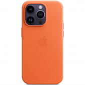 Apple Leather Case with MagSafe for iPhone 14 Pro Max, Orange (HC)