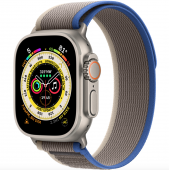 Apple Watch Ultra GPS + Cellular 49mm Titanium Case with Blue/Gray Trail Loop - S/M (MNHE3/MNHL3)