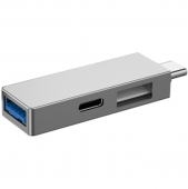 WIWU T02 Pro Type-C to 2xUSB+USB-C, Silver
