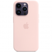 Apple Silicone Case with MagSafe for iPhone 14 Pro Max, Chalk Pink (HC)