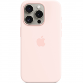 Apple Silicone Case with MagSafe for iPhone 15 Pro Max, Light Pink (HC)