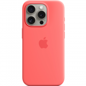 Apple Silicone Case with MagSafe for iPhone 15 Pro Max, Guava (HC)