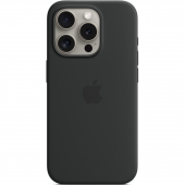 Apple Silicone Case with MagSafe for iPhone 15 Pro Max, Black (HC)
