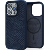 Njord Salmon Leather MagSafe Case for iPhone 15 Pro, Petrol Blue (NA53SL01)