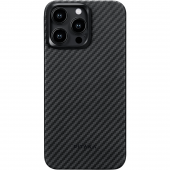 Pitaka MagEZ Case 4 Twill 1500D for iPhone 15 Pro, Black/Grey (KI1501P)