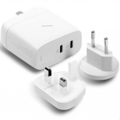 Native Union Fast GaN Charger PD 67W Dual USB-C Port, White (FAST-PD67-WHT-INT)