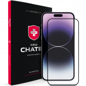 NEU Chatel Corning Gorilla Glass with Mesh for iPhone 14 Pro Max Front, Black