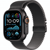 Apple Watch Ultra 2 GPS + Cellular 49mm Black Titanium Case with Black Titanium Milanese Loop - S/M (MX4W3)
