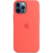 Apple Silicone Case with MagSafe for iPhone 12 Pro Max, Pink Citrus (MHL93)