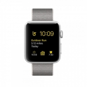 Часы Apple Watch Series 2 38mm Silver Aluminum Case with Pearl Woven Nylon Band (MNNX2)