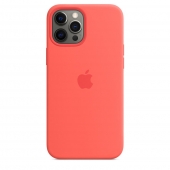 Apple Silicone Case with MagSafe for iPhone 12 Pro Max, Pink Citrus 1:1