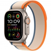 Apple Watch Ultra 2 GPS + Cellular 49mm Titanium Case with Orange/Beige Trail Loop - S/M (MRF13)
