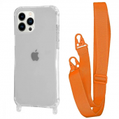 WAVE Clear Case with Strap iPhone 15 Pro, Orange