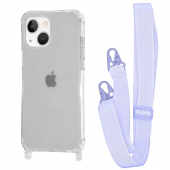 WAVE Clear Case with Strap iPhone 14, Light Purple