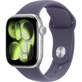 Watch Series 11 GPS, 46mm Silver Aluminum Case with Purple Fog Sport Band (M/L) (MEVA4)