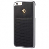 Ferrari GTB Perforated Leather Hard Case Gold Logo for iPhone 6/6S