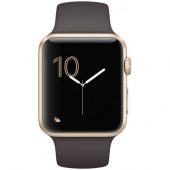 Часы Apple Watch Series 1 42mm Gold Aluminum Case with Cocoa Sport Band (MNNN2)