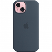 Apple Silicone Case with MagSafe for iPhone 15, Storm Blue (HC)