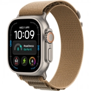 Apple Watch Ultra 4 Natural Titanium Case with Desert Alpine Loop - Large (MJAG4)