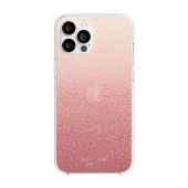 Kate Spade New York Protective Protective Hardshell Case for iPhone 12 Pro Max, Glitter Ombre Sunset Pink (KSIPH-154-GLOSN)