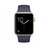 Apple Watch Series 1 38mm Gold Aluminum Case with Midnight Blue Sport Band (MQ102)