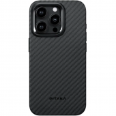 Pitaka MagEZ Case Pro 4 Twill 1500D for iPhone 15 Pro, Black/Grey (KI1501PP)