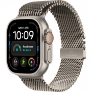 Apple Watch Ultra 4 Natural Titanium Case with Natural Titanium Milanese Loop - Large (MJAA4)