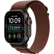 Apple Watch Ultra 4 Black Titanium Case with Burgundy Alpine Loop - Large (MJC24)