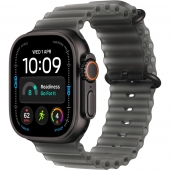 Apple Watch Ultra 4 Black Titanium Case with Translucent Black Ocean Band (MJAY4)