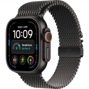 Apple Watch Ultra 4 Black Titanium Case with Black Titanium Milanese Loop - Large (MJAX4)