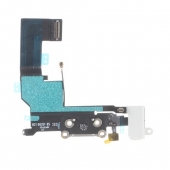 Шлейф зарядки та гарнітури (Flat Cable Charger Connector with HF) для iPhone SE White Original