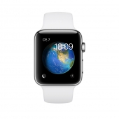 Часы Apple Watch Series 2 38mm Stainless Steel Case with White Sport Band (MNP42)