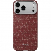 Pitaka Ultra-Slim Case Monogram Red/Gold for iPhone 17 Pro (KI1702PTK)